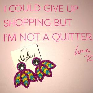 Tatiana Beaded Earrings- Fuchsia